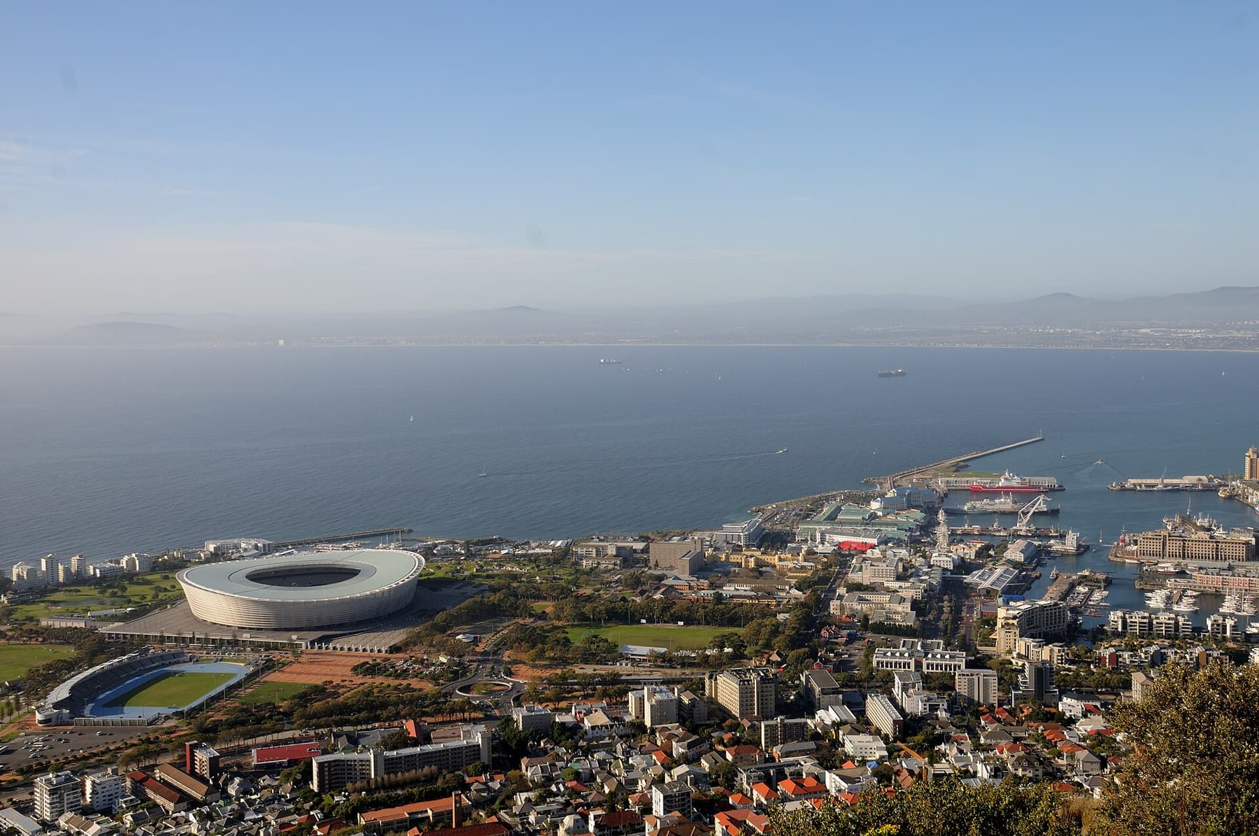 The V&A Waterfront and Cape Town Stadium seen from Signal Hill