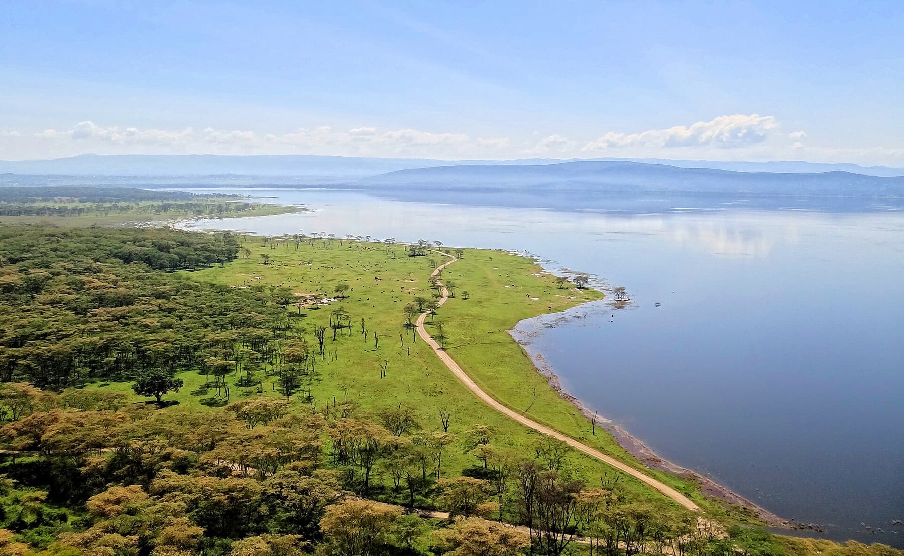 Panoramic view over Lake Nakuru from Baboon Cliff