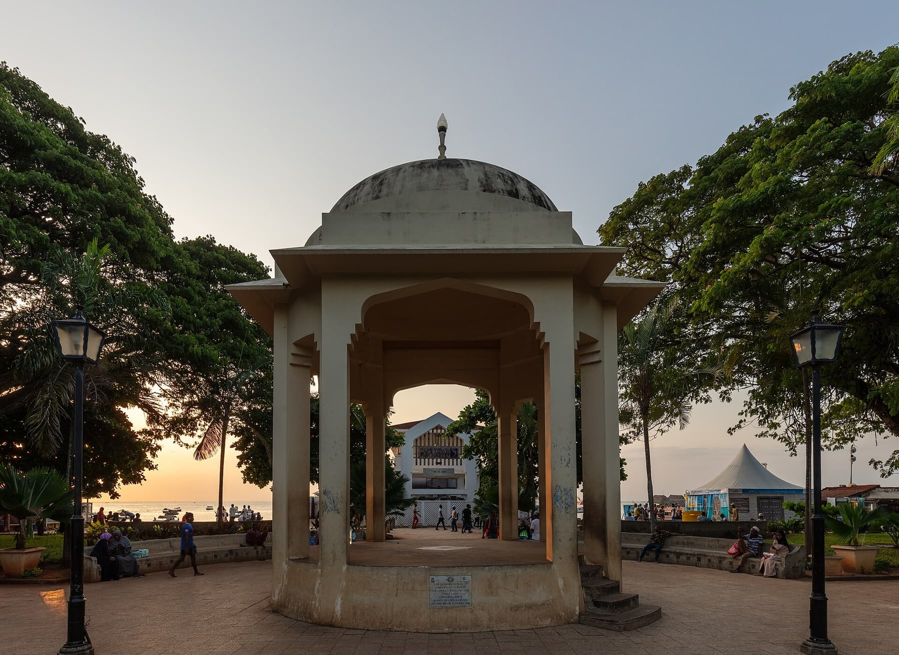 Colonnaded arcade in Stone Town, Zanzibar